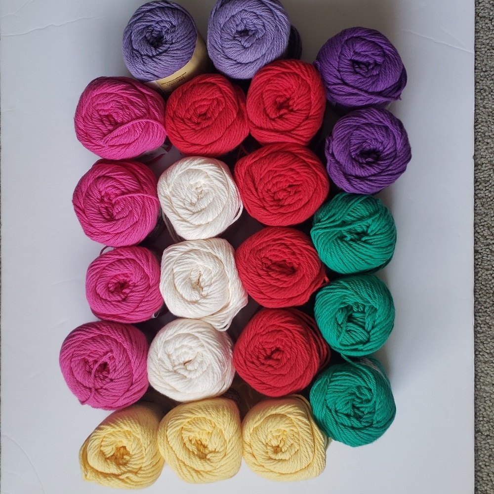 Sugar'n Cream Cotton Yarns (22 skeins)